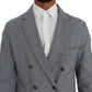 Eleganter zweireihiger blauer Blazer