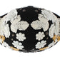 Elegante cappello a cloche in lana floreale nera