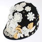 Elegant Black Floral Wool Cloche Hat