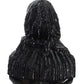 Elegant Black Sequined Hooded Scarf Wrap