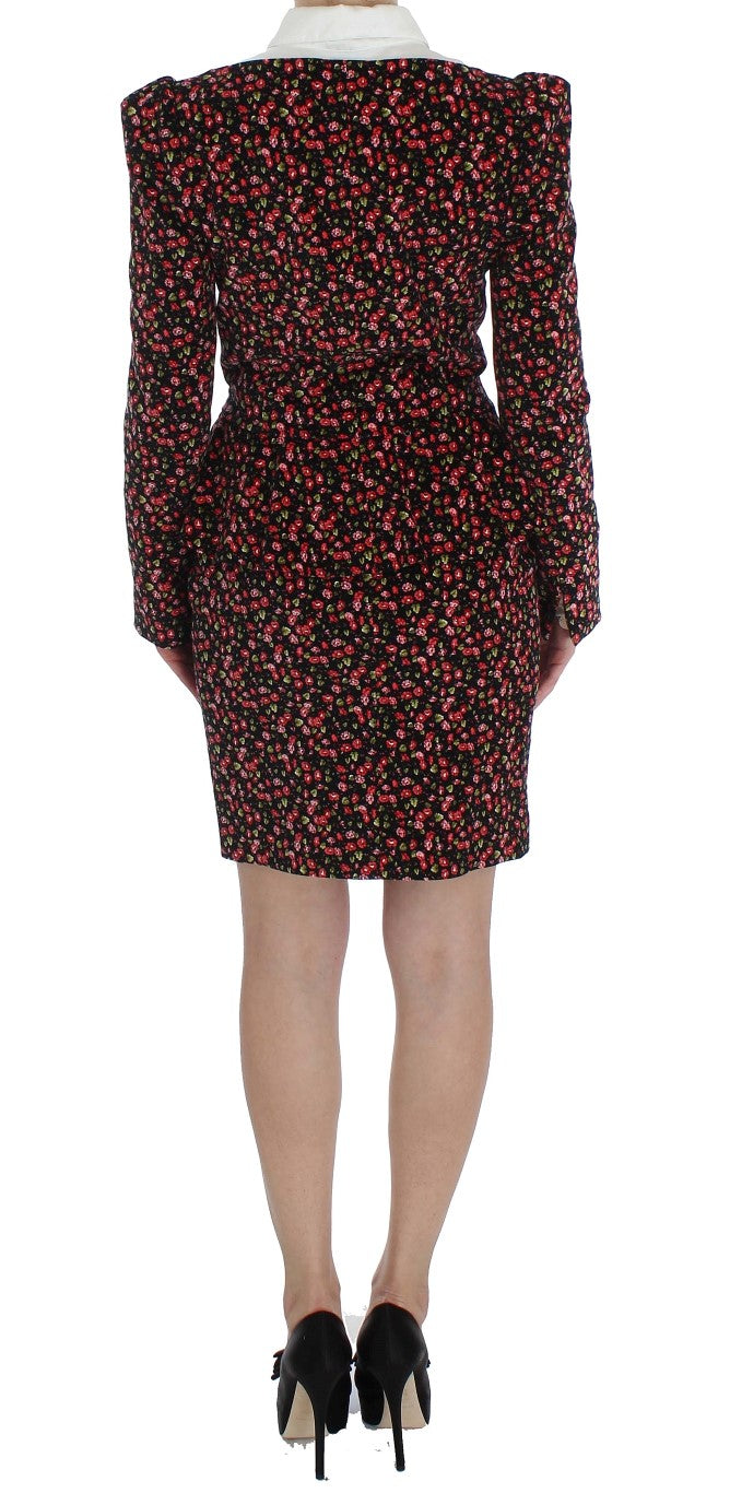 Completo elegante con gonna floreale in due pezzi