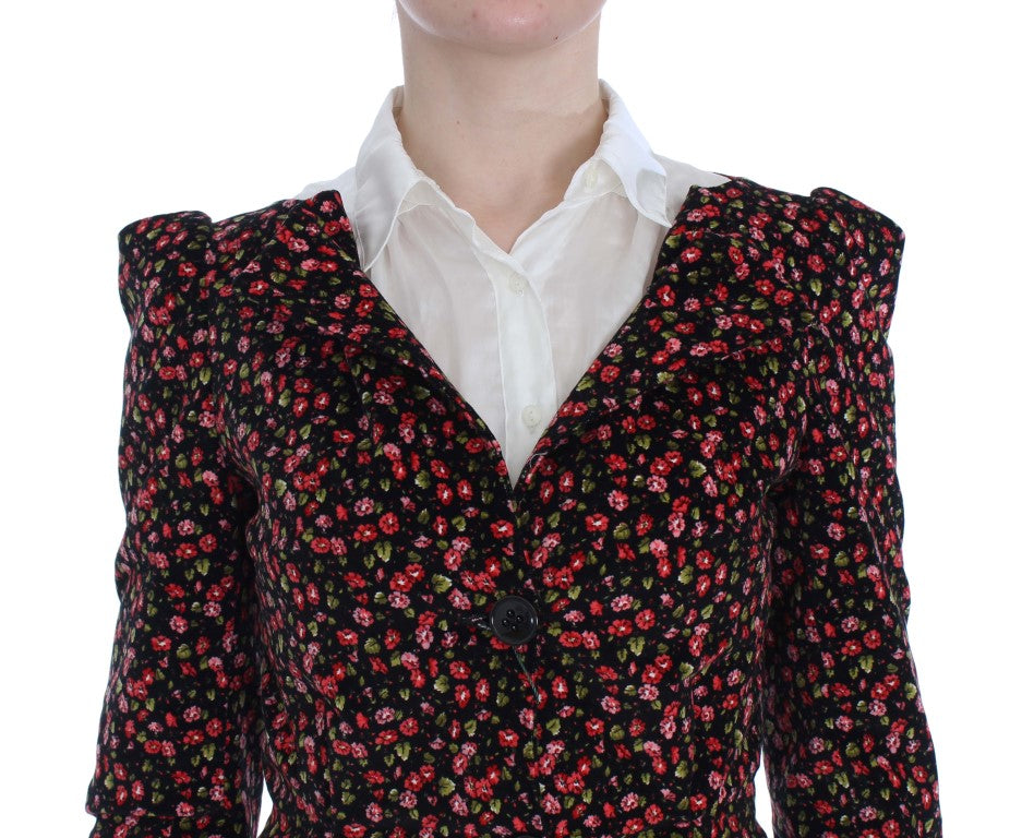 Completo elegante con gonna floreale in due pezzi