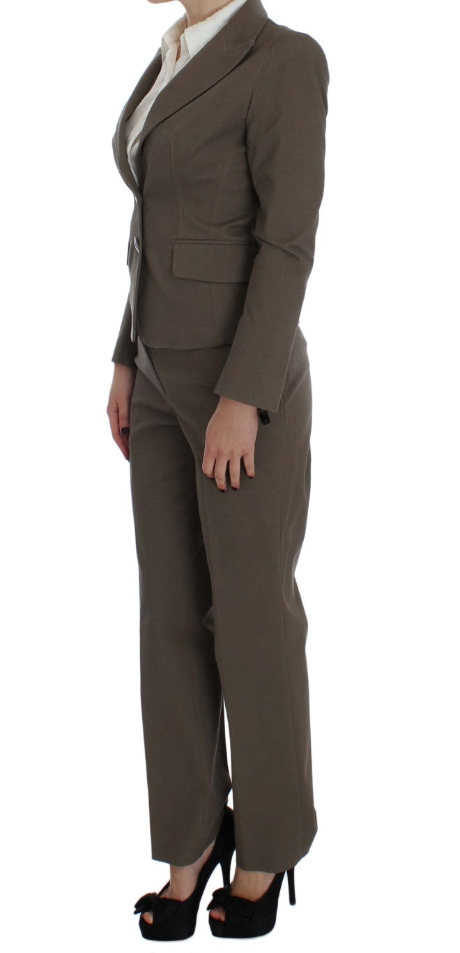 Completo beige in lana e cotone Chic Elegance