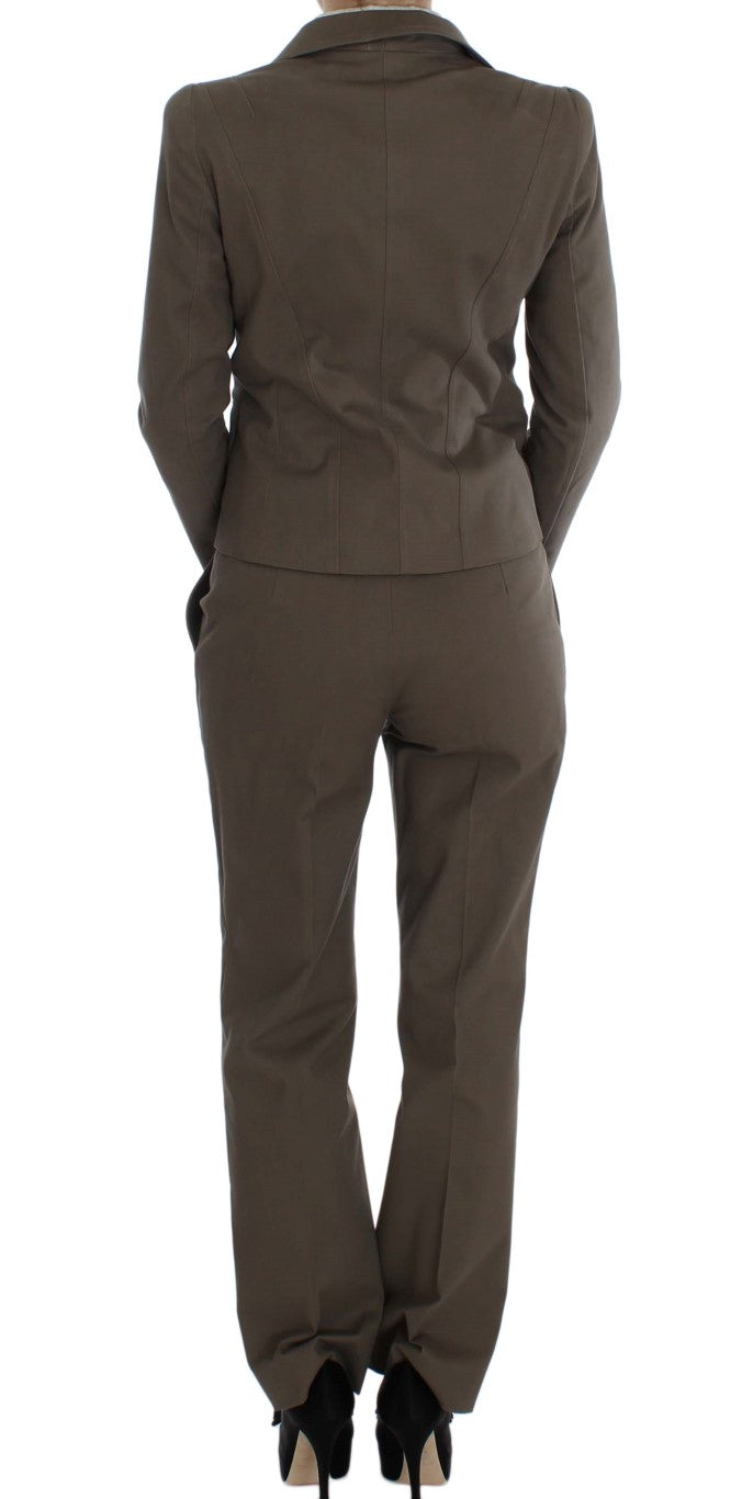 Completo beige in lana e cotone Chic Elegance
