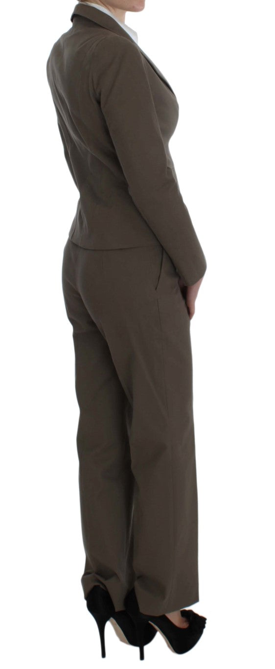 Completo beige in lana e cotone Chic Elegance