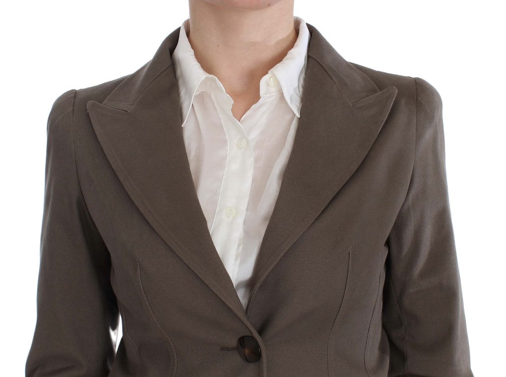 Completo beige in lana e cotone Chic Elegance