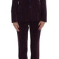 Elegant Purple Wool Blend Three Piece Suit Set