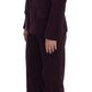 Elegant Purple Wool Blend Three Piece Suit Set