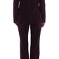 Elegant Purple Wool Blend Three Piece Suit Set