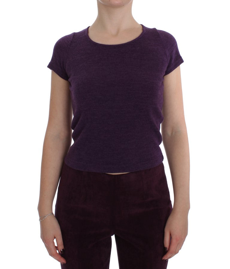 Elegante completo da tre pezzi in misto lana viola