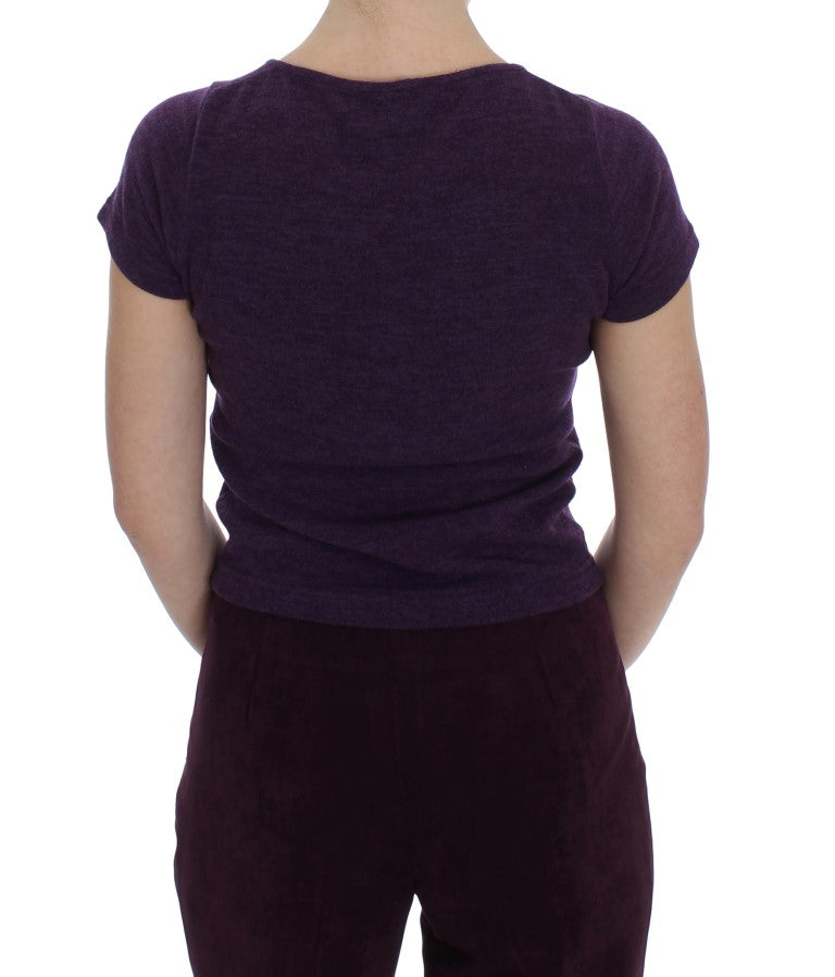 Elegante completo da tre pezzi in misto lana viola