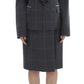 Elegant Gray Checkered Sheath Suit Set