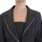 Elegant Gray Checkered Sheath Suit Set