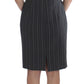 Elegant Gray Striped Dress & Blazer Suit Set