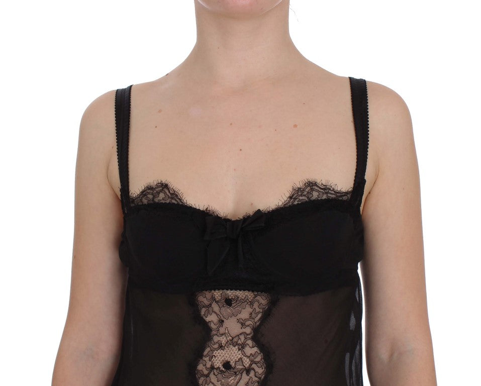 Elegantes Babydoll-Hemdchen aus Seiden-Blumenspitze