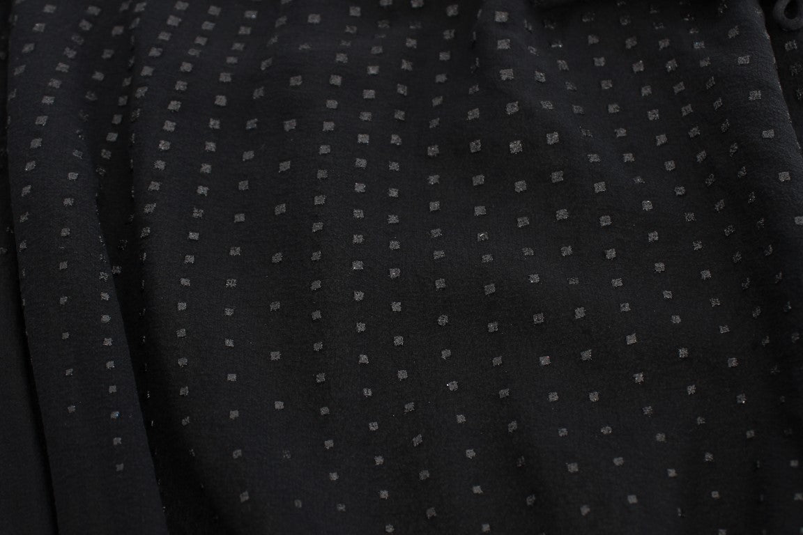 Elegante schwarze Abendbluse mit Wickeltop