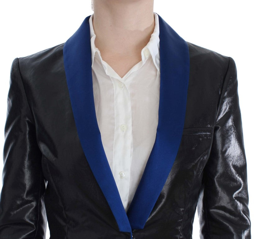 Elegante tailleur gonna nero in due pezzi