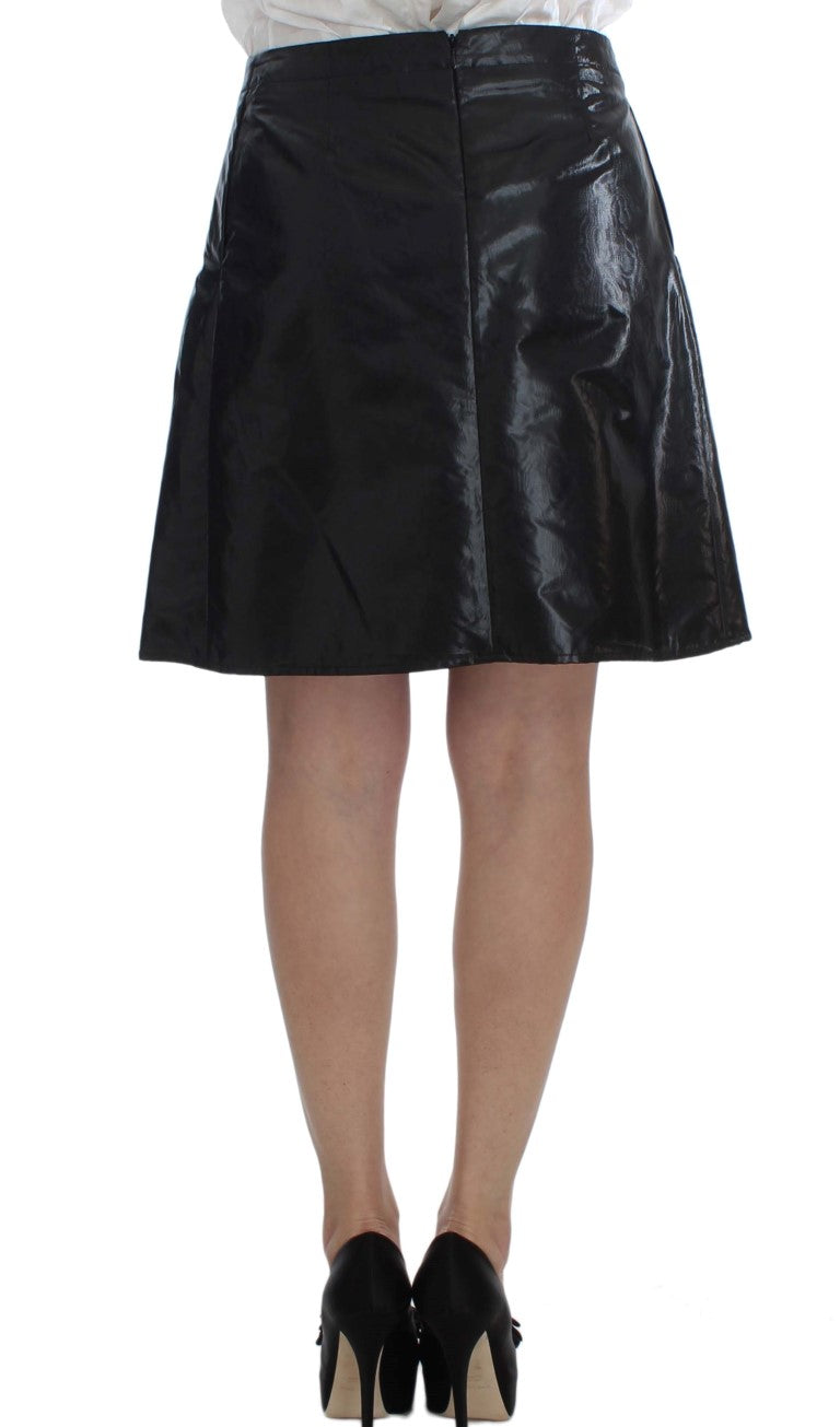 Elegante tailleur gonna nero in due pezzi