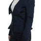 Elegant Blue Blazer Jacket with Designer Flair