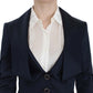 Elegant Blue Blazer Jacket with Designer Flair