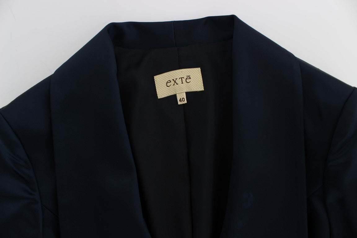 Elegante giacca blazer blu con tocco di design