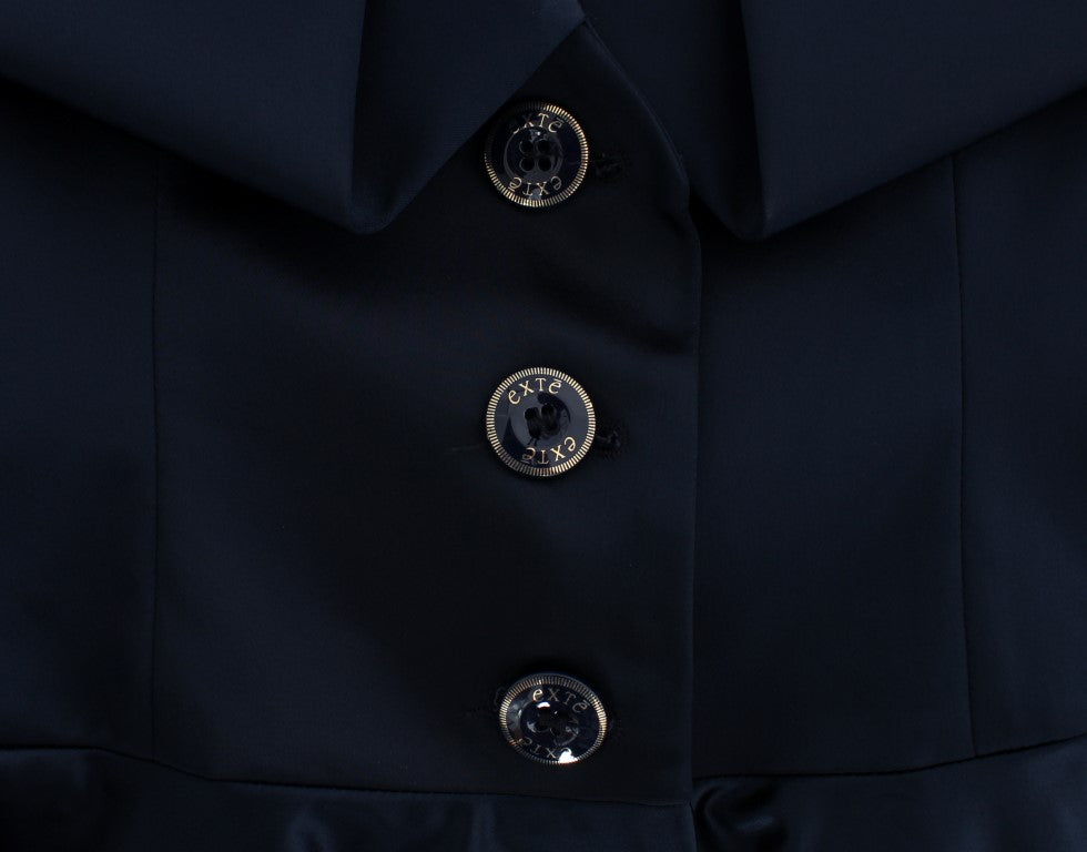 Elegante giacca blazer blu con tocco di design