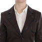 Chic Brown Cotton-Elastane Suit Set