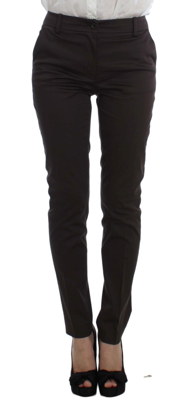 Completo elegante in cotone ed elastan marrone