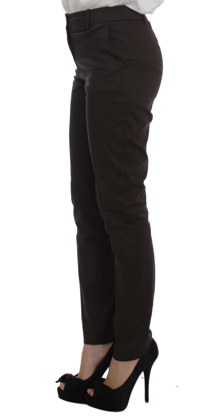 Completo elegante in cotone ed elastan marrone