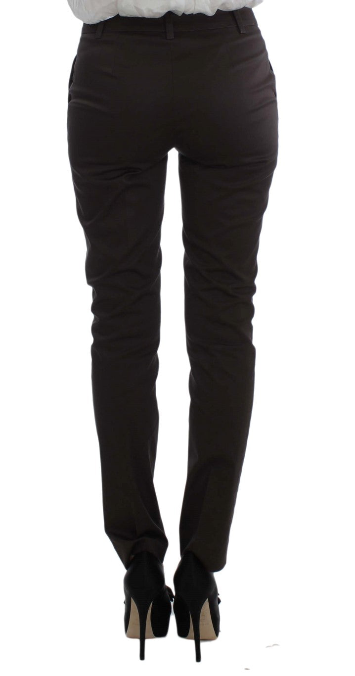 Completo elegante in cotone ed elastan marrone