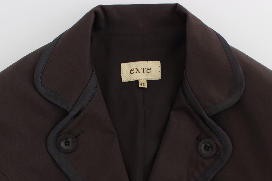 Completo elegante in cotone ed elastan marrone