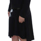 Elegant Two-Piece Skirt Suit in Black & Blue