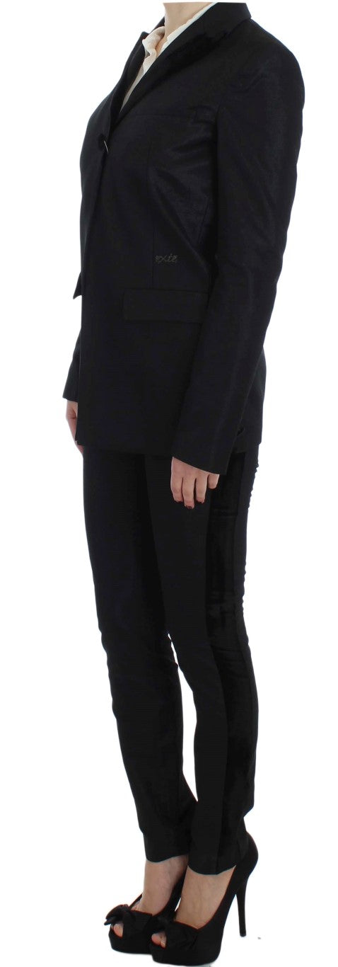 Elegante completo pantaloni nero a tre pezzi