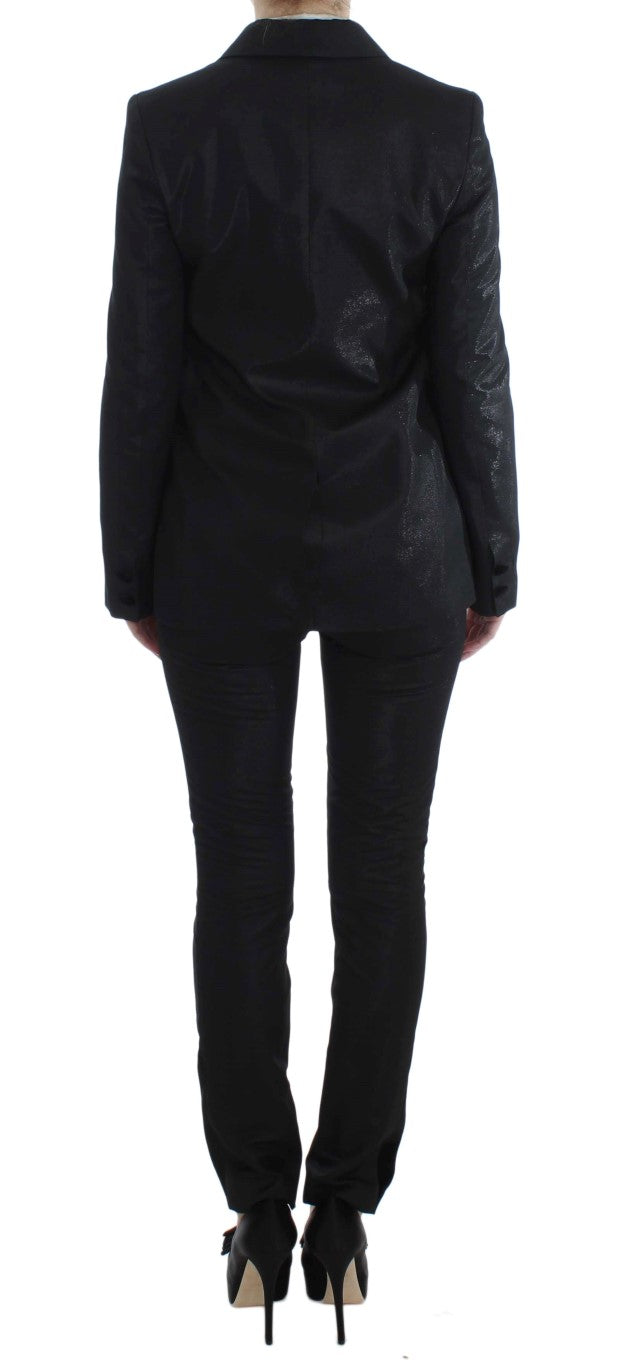 Elegante completo pantaloni nero a tre pezzi