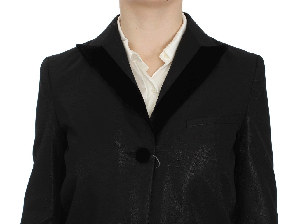 Elegante completo pantaloni nero a tre pezzi