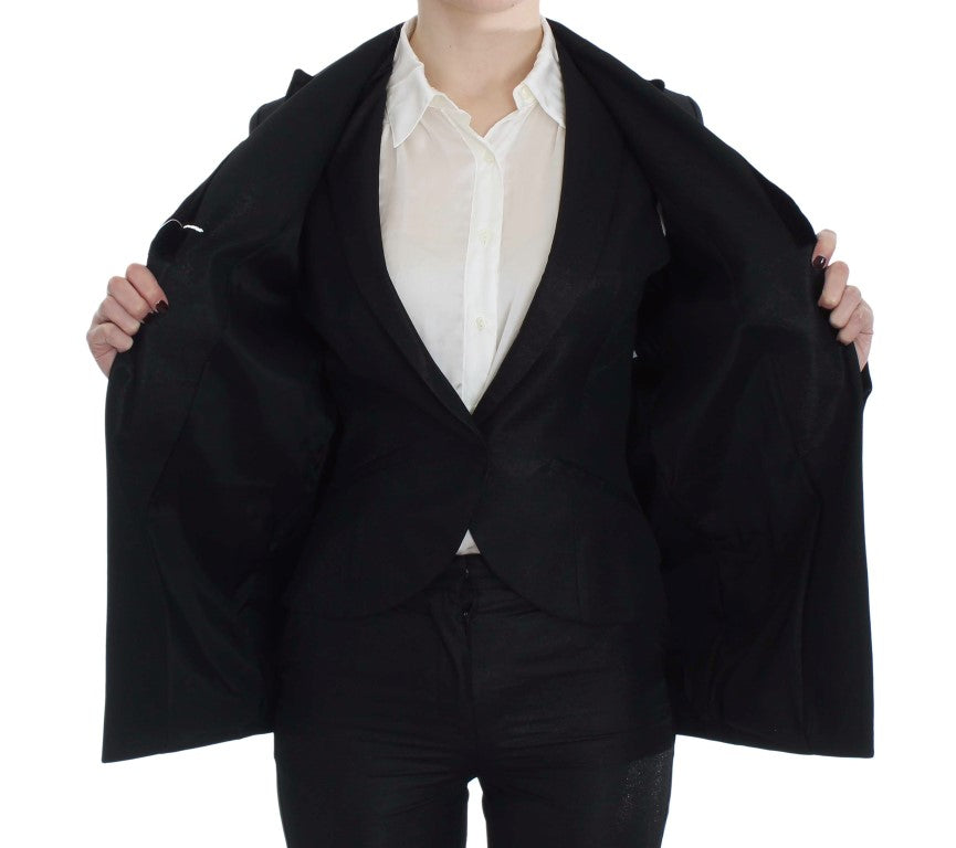 Elegante completo pantaloni nero a tre pezzi
