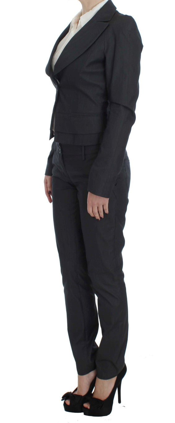 Completo pantalone elegante in misto cotone grigio