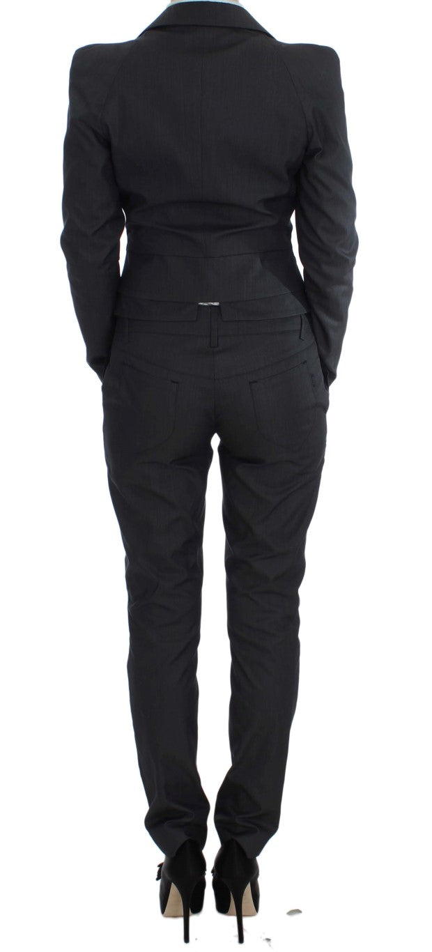 Completo pantalone elegante in misto cotone grigio
