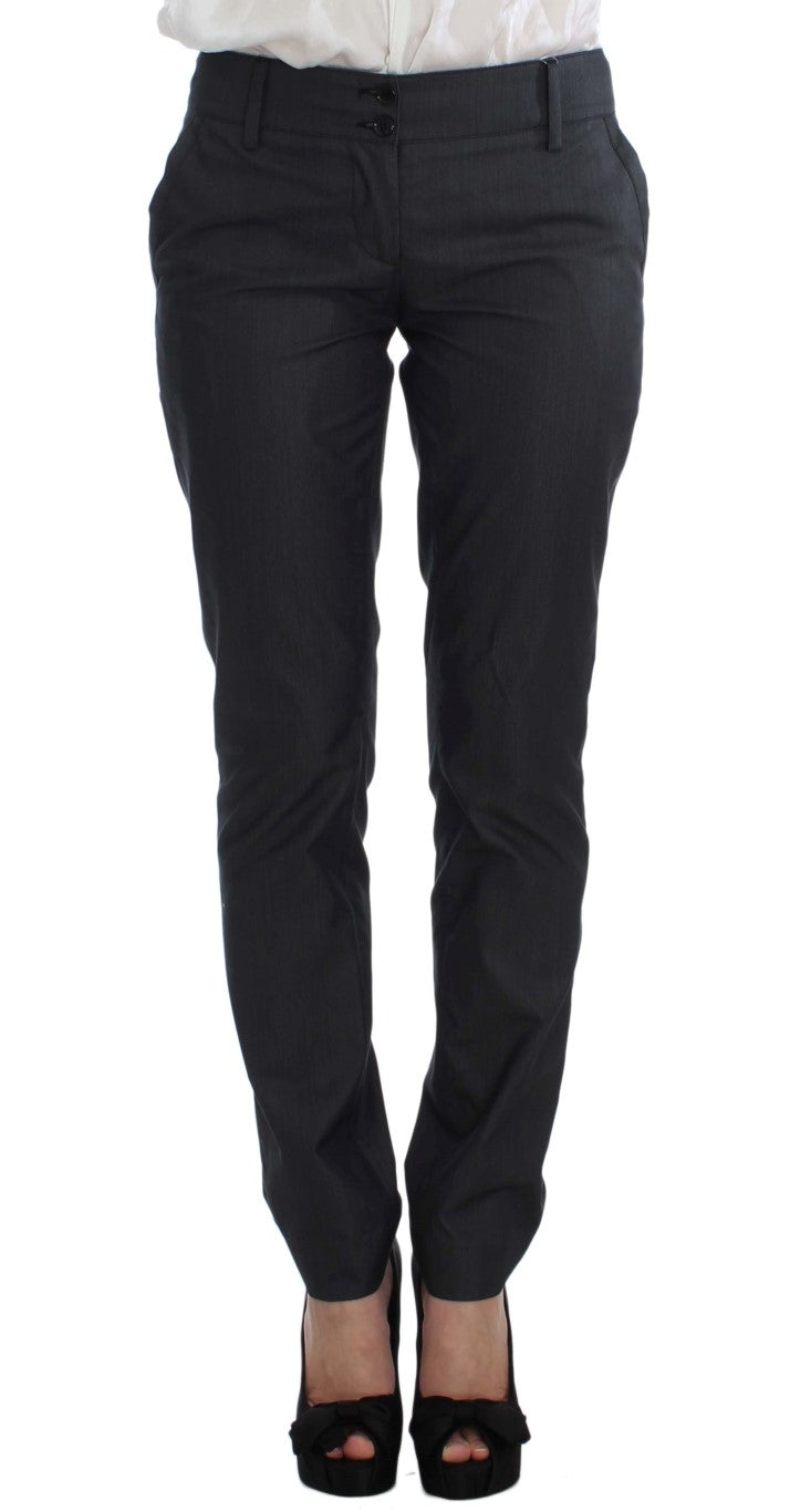 Completo pantalone elegante in misto cotone grigio