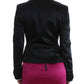 Chic Black and Pink Single-Breasted Blazer