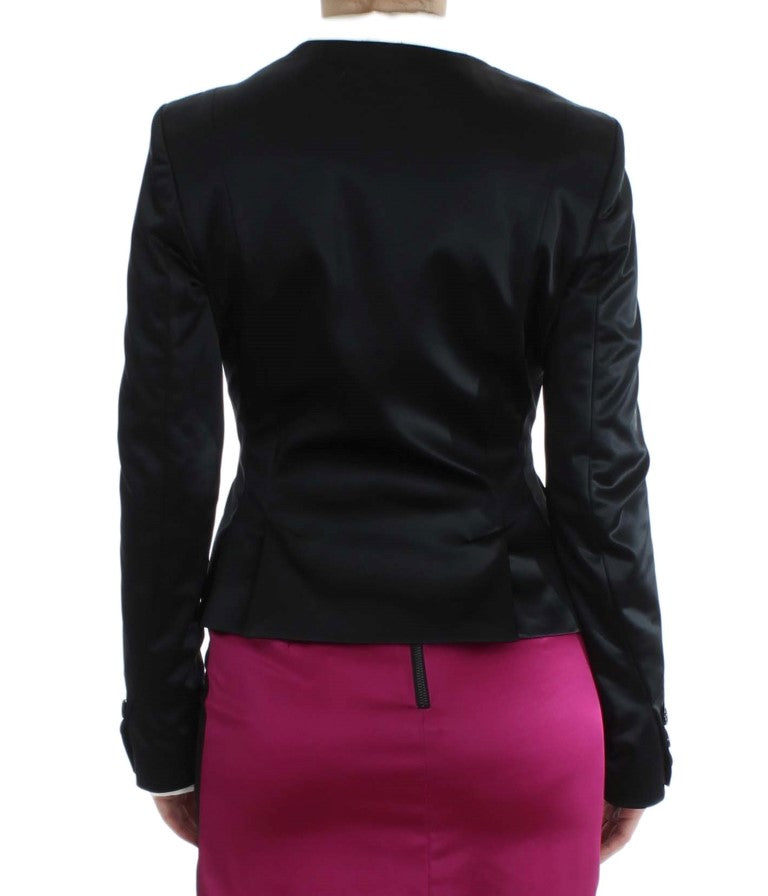 Blazer monopetto nero e rosa chic