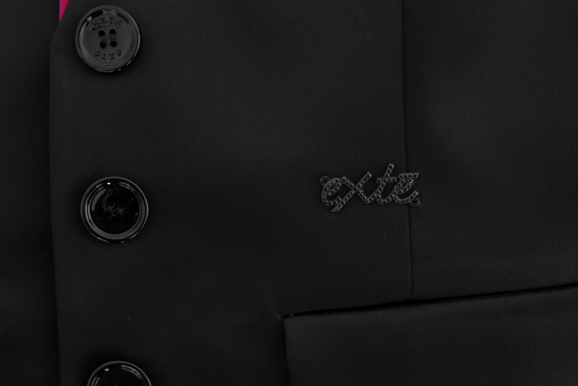 Blazer monopetto nero e rosa chic