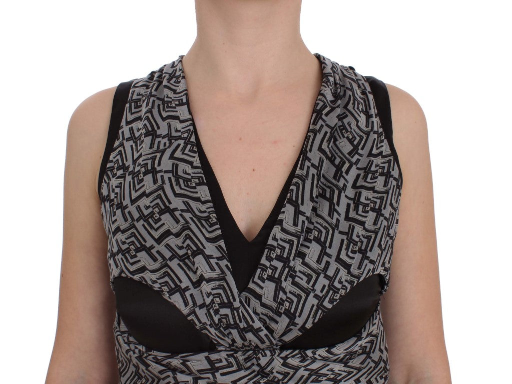 Elegante camicetta in seta con dettagli logo
