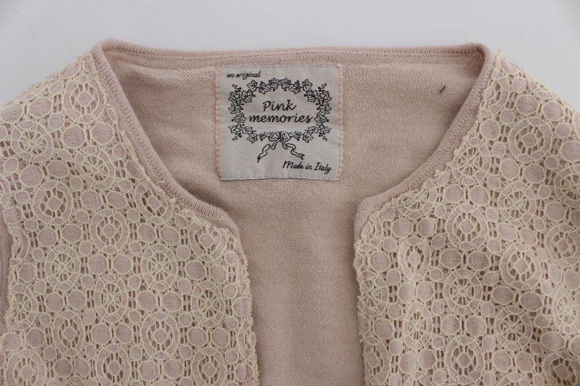 Elegante maglione rosa avvolgente in maglia di cotone