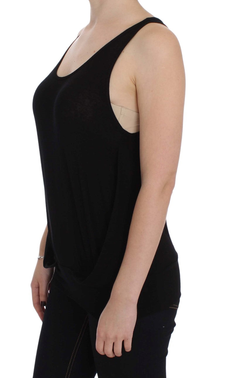 Elegantes schwarzes Camisole-Tanktop mit Bluse