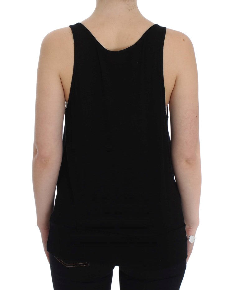 Elegantes schwarzes Camisole-Tanktop mit Bluse