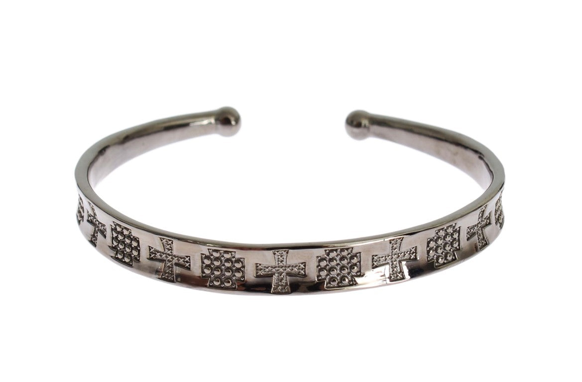 Elegante bracciale in argento rodiato