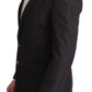 Elegant Taormina Black Cotton Blazer