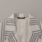 Elegant Striped Cotton Blend Blazer