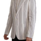 Elegant Striped Cotton Blend Blazer